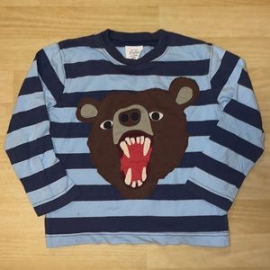 Mini Boden aplique long sleeved shirt, Sz 3-4Y Bear